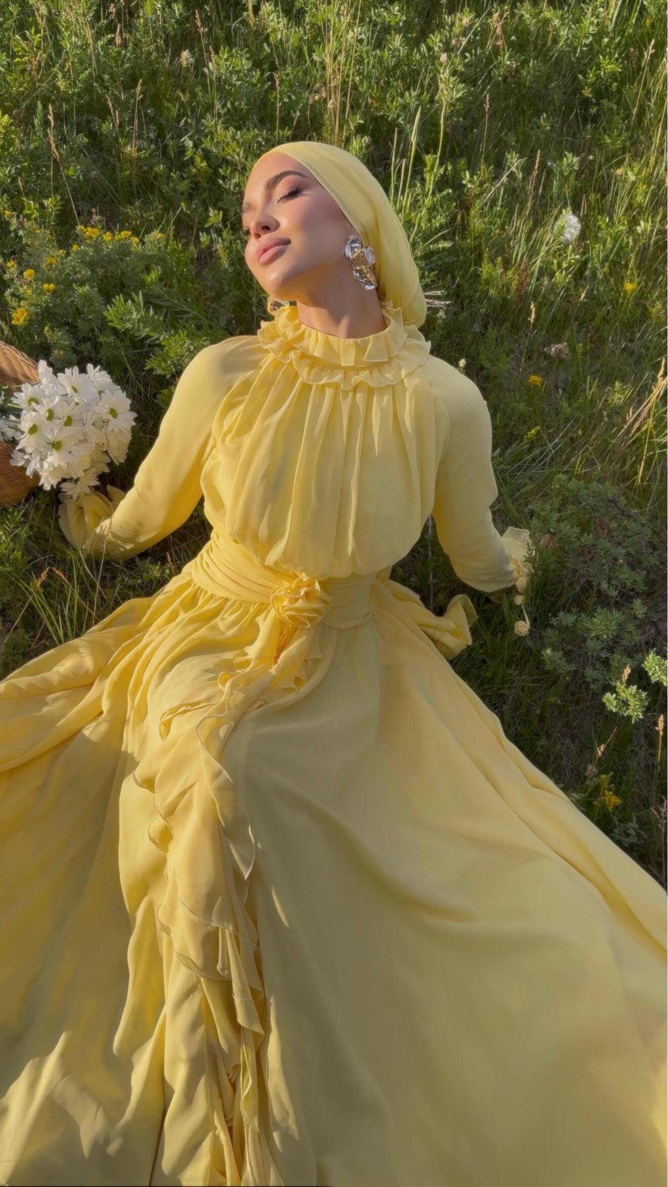 chiffon butter yellow dress Women's Butter Yellow Chiffon Drape Cut Out Midaxi Dress